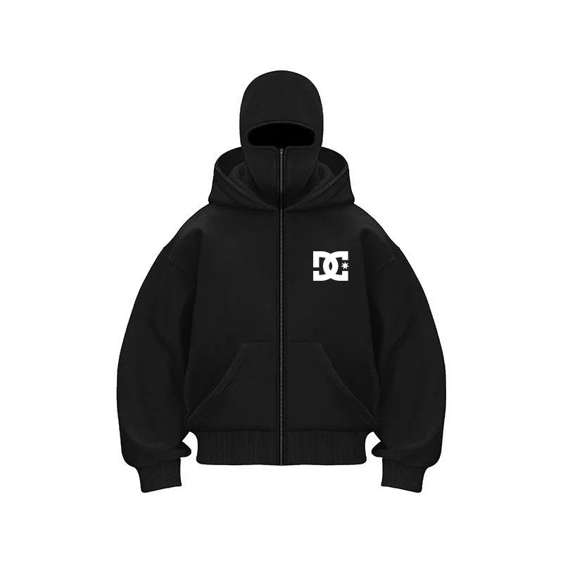 „2025 Herren-Designerbekleidung: Kapuzenpullover mit doppeltem Reißverschluss, maskiertes Hip-Hop-Sweatshirt für Herbst und Winter, Fitness- und Freizeit-Hoodie.