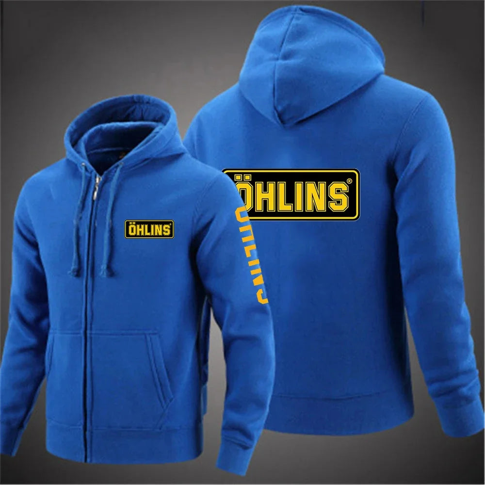 2025 männer Neue Ohlins Suspension Gedruckt Mantel Einfarbig Zipper Mit Kapuze Langarm Jacke Casual Sport Mode Hoodie