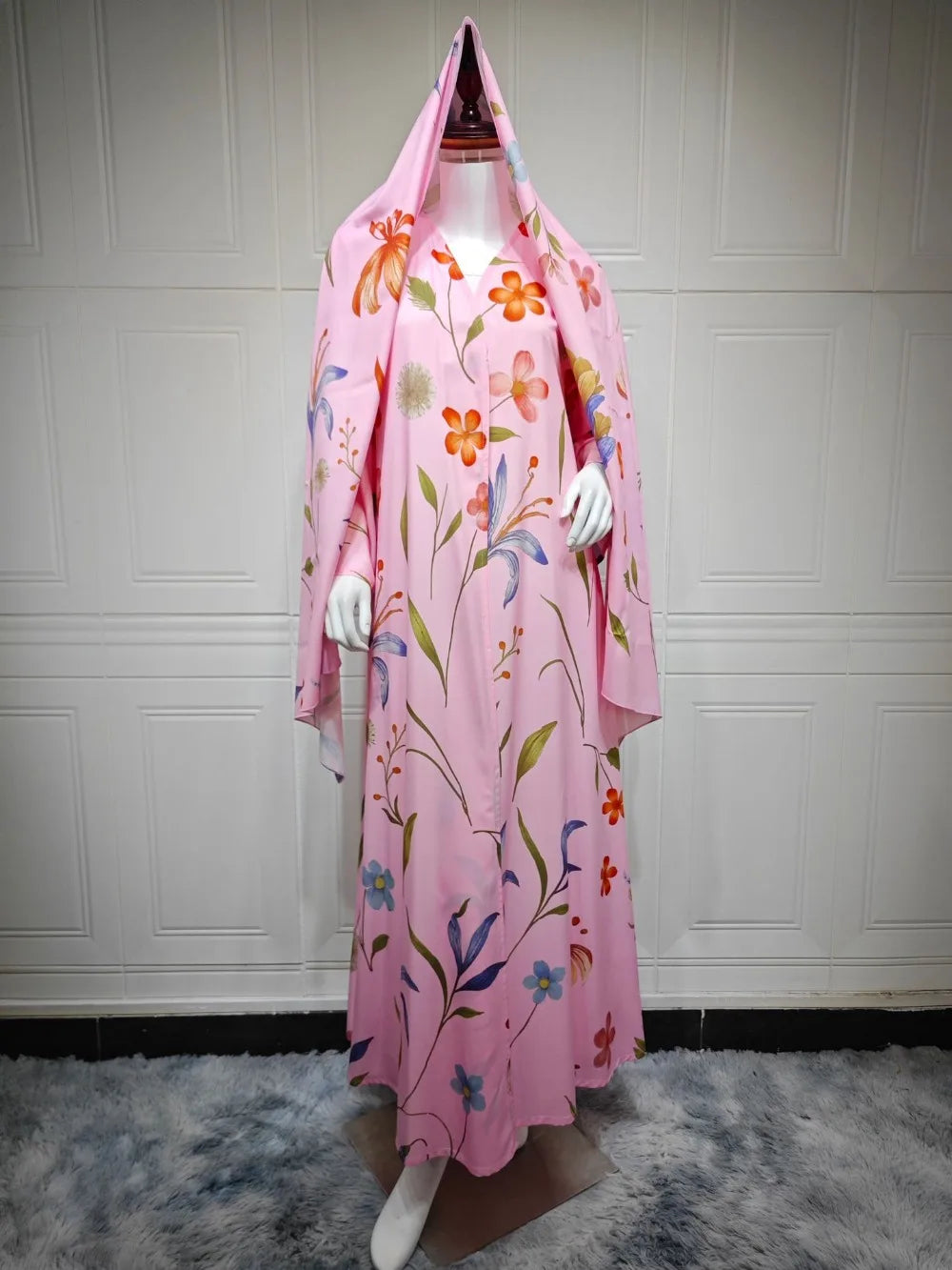 Dubai Cardigan Abaya Schal Damen Offenes Kleid 2-teiliges Set Eid Print Dubai Cardigan Marokko Kaftan Jalabiya Long Roeb Ramadan Party