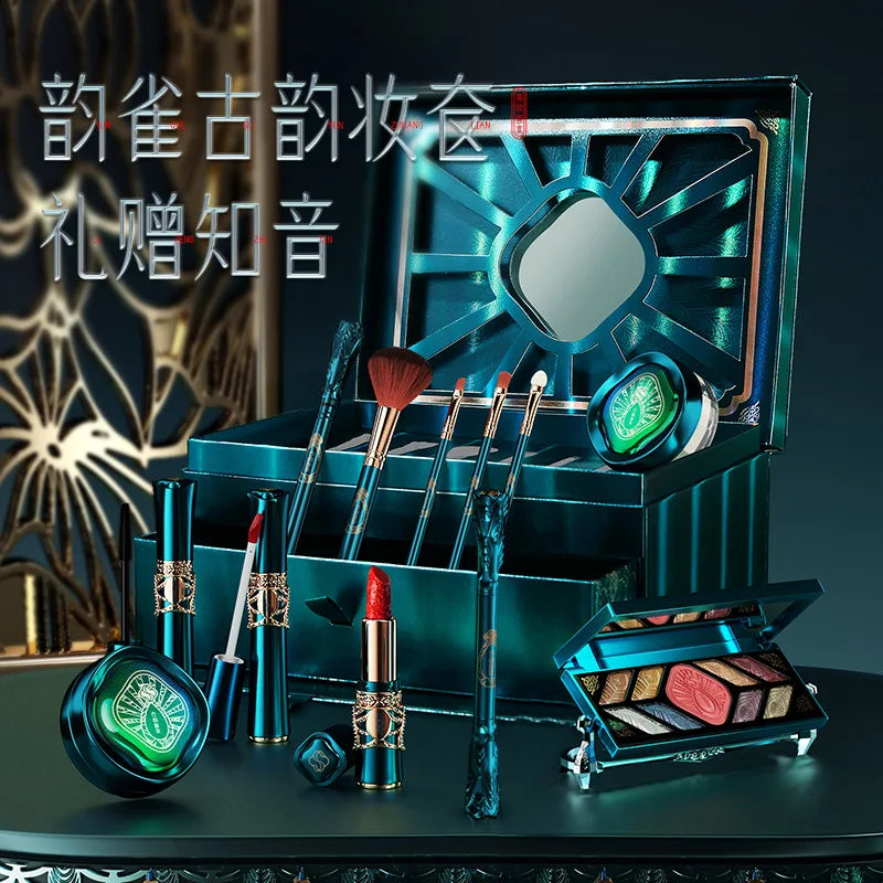 12 stücke Make-Up Kosmetik Set Lippenstift Lidschatten Mascara Geschenk Box Gesicht Pulver Luft Kissen BB Creme Eyeliner Make-Up Kosmetik