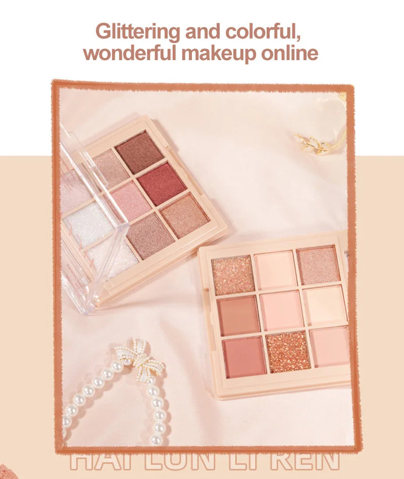 1/2pcs neue neun farbige Lidschatten-Palette Netz rot Live Earth Farbe perlmutt matt Make-up-Sets Maquill age Beauty & Health