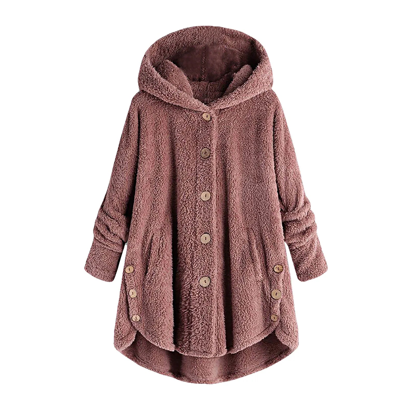 Herbst Winter Mantel Frauen Warme Mantel Wolle Jacke Weibliche Plüsch Mantel Mit Kapuze Jacke Neue frauen Mäntel Einfarbig Jacke