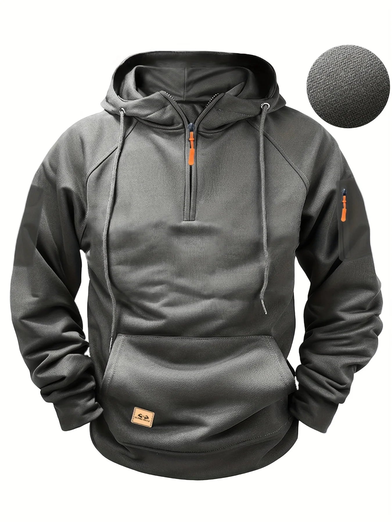 Neues Multi-Pocket-Reißverschluss-Fleece-Sweatshirt mit fallender Schulter und Kapuze für Herren und Damen in Übergröße, lockerer Pullover, modisches Sweatshirt
