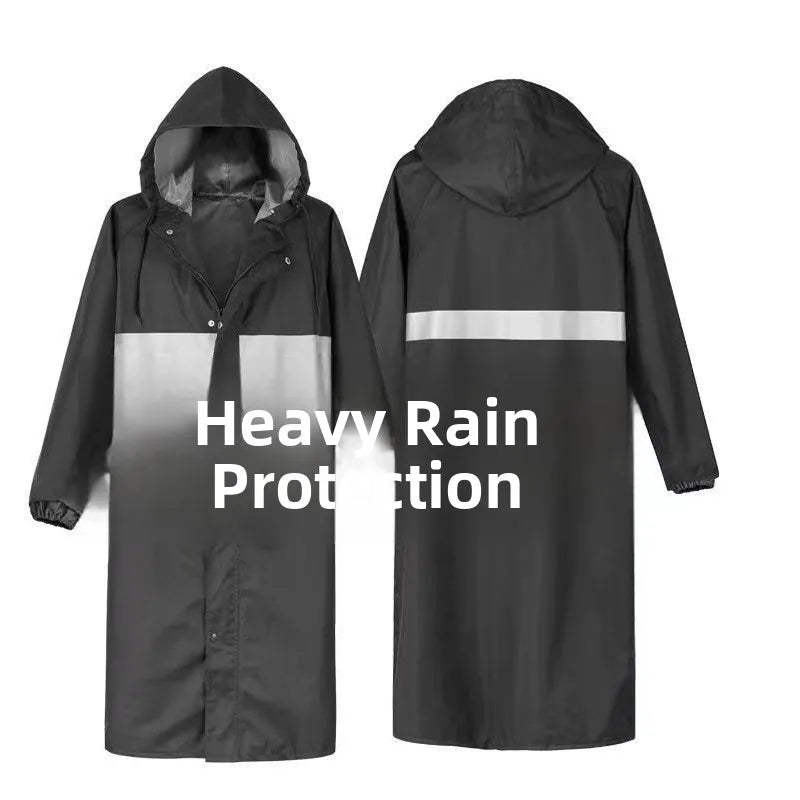 Langer, einteiliger Regenmantel für Erwachsene aus Segeltuch, wasserdicht, Wander-Regenanzug, Herren-All-Body-Regenschutzkleidung, langlebiges Oxford-Tuch