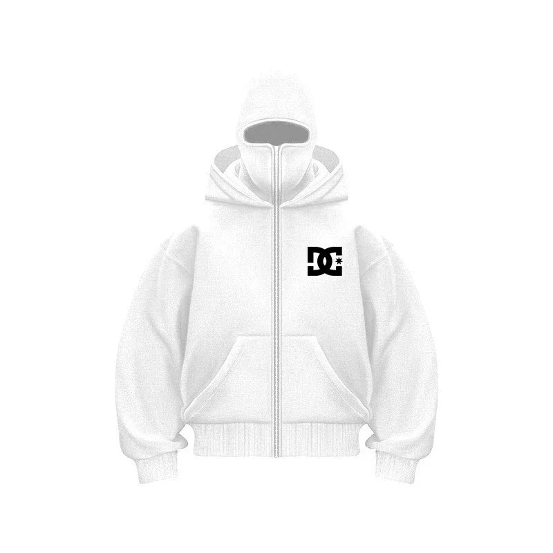 „2025 Herren-Designerbekleidung: Kapuzenpullover mit doppeltem Reißverschluss, maskiertes Hip-Hop-Sweatshirt für Herbst und Winter, Fitness- und Freizeit-Hoodie.