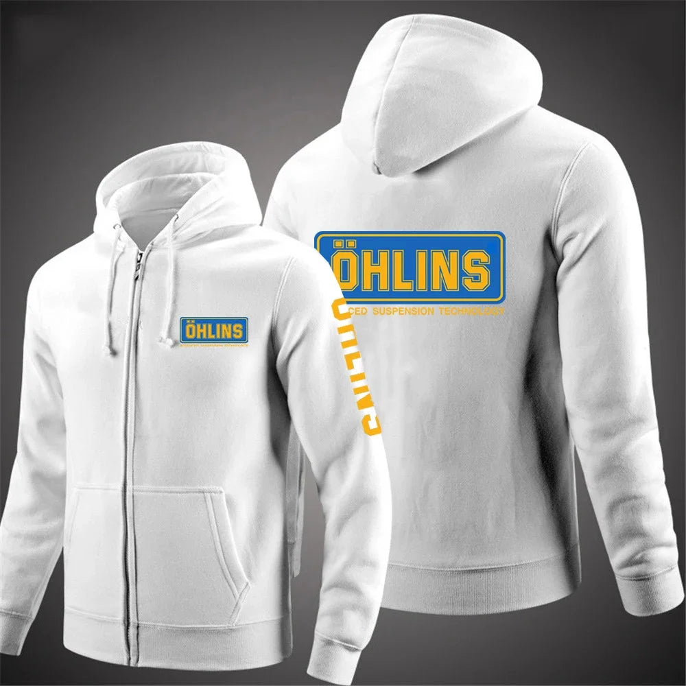 2025 männer Neue Ohlins Suspension Gedruckt Mantel Einfarbig Zipper Mit Kapuze Langarm Jacke Casual Sport Mode Hoodie