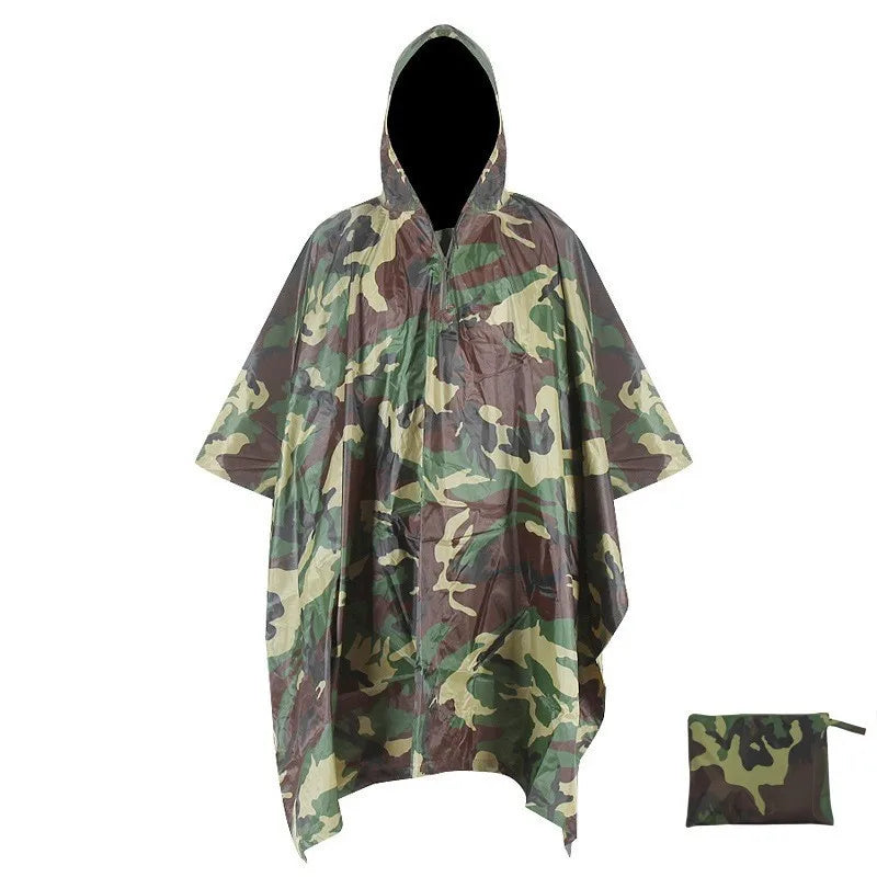 Drei-in-Eins-Tarnmantel, Regenmantel, Outdoor, Radfahren, Wandern, Bergsteigen, Camping, multifunktional, taktisch, wasserdicht...