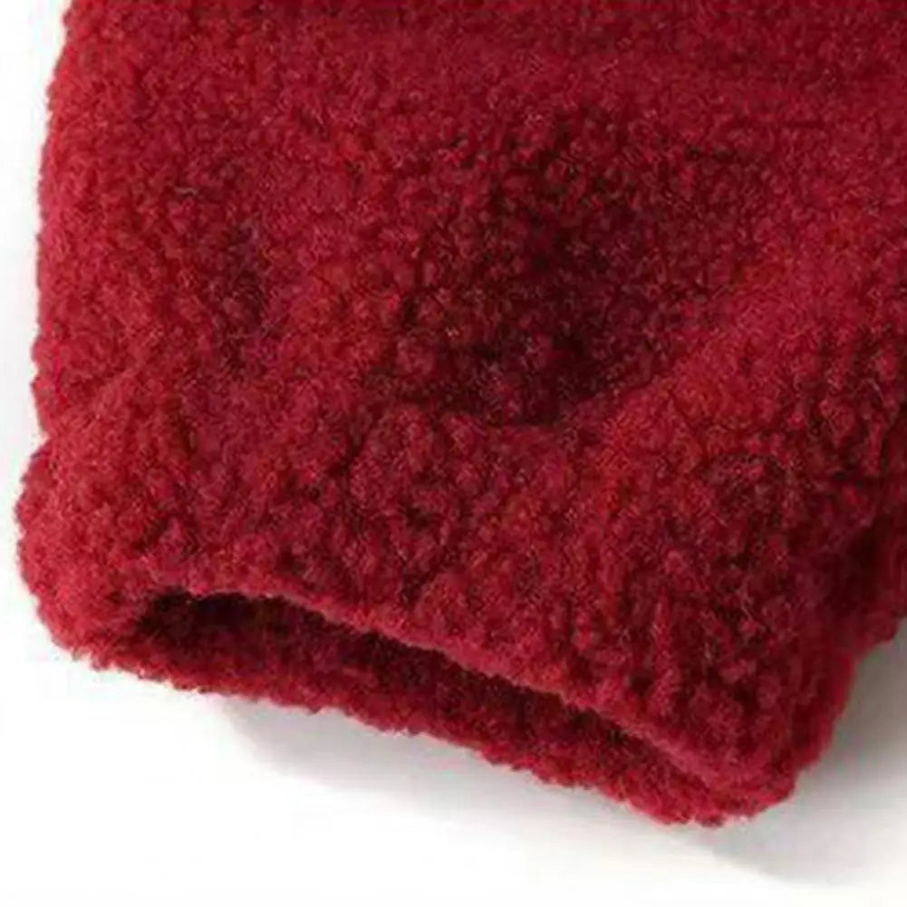 Winter Frauen Mantel Dicken Plüsch Stehkragen Reißverschluss Samt Jacke Colorblock Lange Ärmel Taschen Strickjacke Oberbekleidung