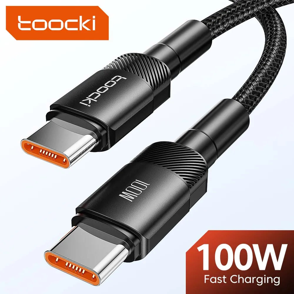 Toocki 100w typ c zu usb c kabel pd 3,0 schnell aufladen 4,0 schnell laden typ c zu typ c für iphone 15 macbook samsung xiaomi