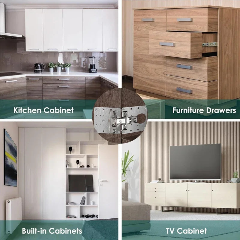 2/10Sets Scharnier Reparatur Platte Küche Schrank Tür Scharniere Montage Platte mit Schraube Flache Befestigungs Klammern Möbel Hardware werkzeuge