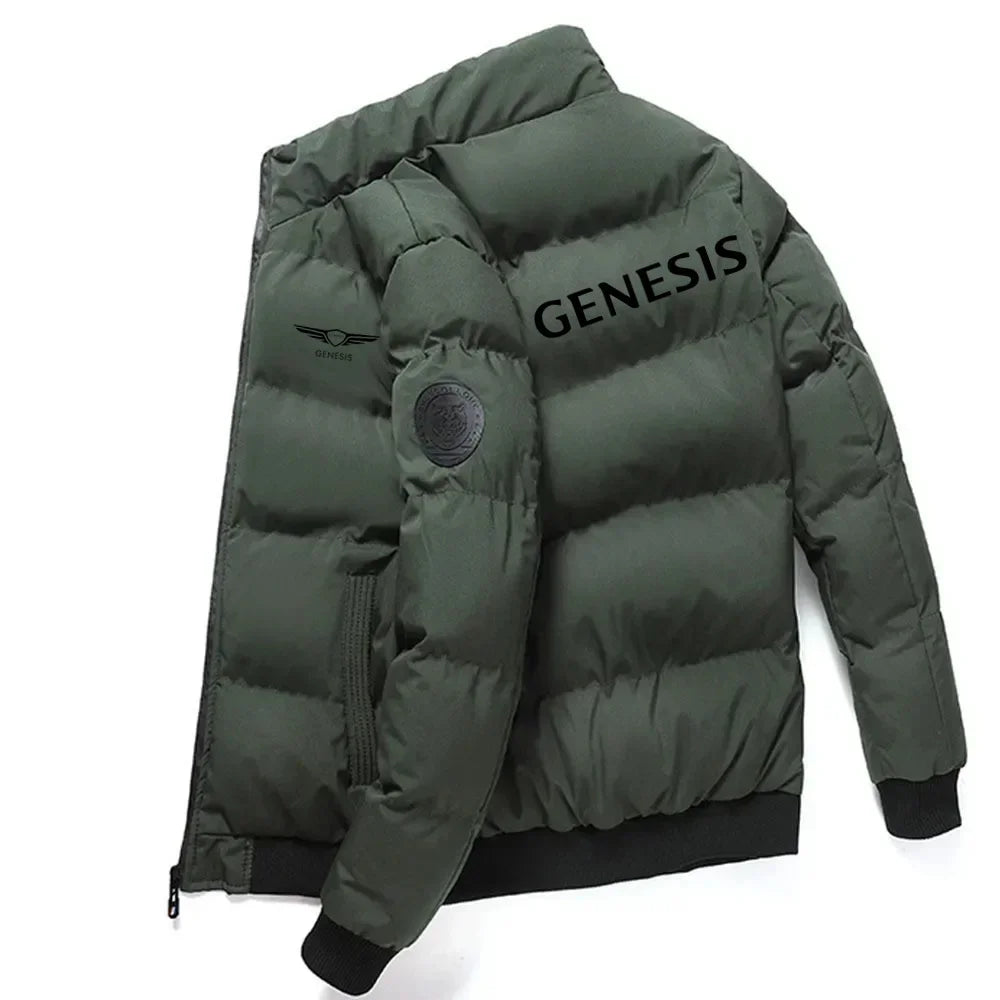 GENESIS Modische Freizeitjacke für Herren im Winter, Genesis-Baumwolljacke 2025, lässige, warme, mit Baumwolle gefütterte Jacke mit Stehkragen
