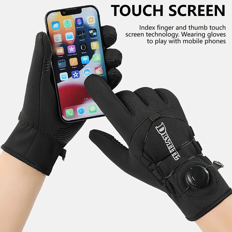 GTUBIKE 1 Paar Winter-Fahrradhandschuhe, warm, wasserdicht, winddicht, Unisex, mit Touchscreen für Outdoor-Reiten, Skifahren, Laufen, Fahrrad