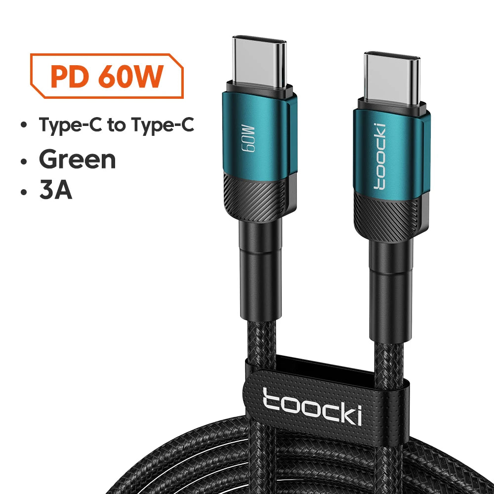 Toocki 100w typ c zu usb c kabel pd 3,0 schnell aufladen 4,0 schnell laden typ c zu typ c für iphone 15 macbook samsung xiaomi