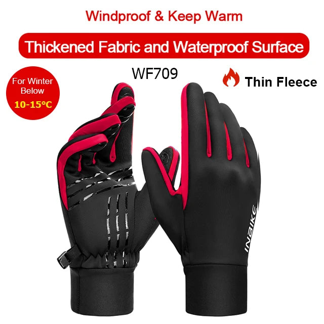 INBIKE Winter-Fahrradhandschuhe für Herren und Damen, warmer Fleece-Fahrradhandschuh zum Reiten, Fahrradhandschuhe, wasserdichtes Touchscreen-Zubehör