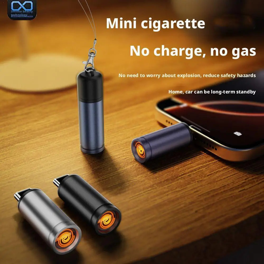 Elektrisches Feuerzeug, Typ-C-Kabelfeuerzeug für iPhones, 15/16 Tablets, sicher, winddicht, mit wiederaufladbarem flammenlosem Zünder