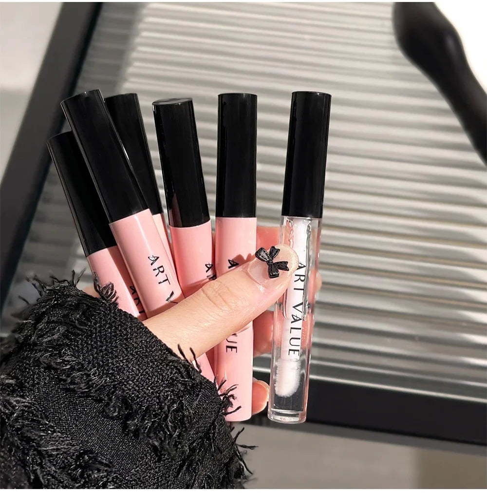 Rosa Liebesbrief Lippenschlamm Spiegelglasur Halskette Set Lippen Make-up Set mit mattem weichem Nebel und weißem Frauen Make-up Kosmetik Geschenke