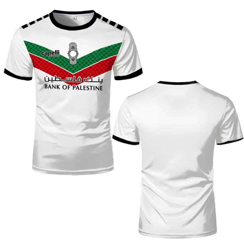 Palästina Fußball Jersey T Shirts Erwachsene & Kinder Neue Sommer Digital Print Fußball Uniformen Casual Sport Palästinensische Flagge Gym Tops
