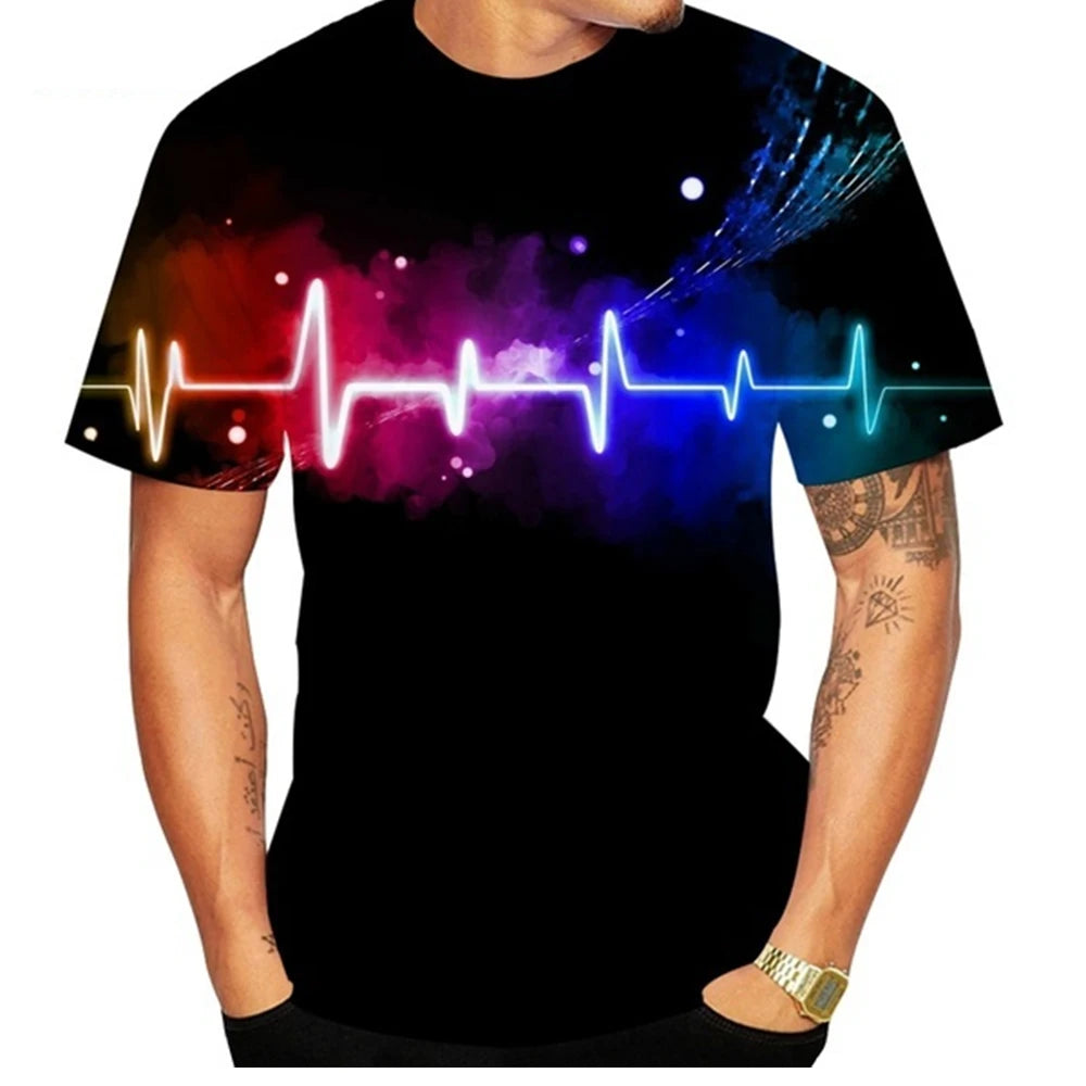 Neueste Mode Musiknoten Damen/Herren Lustiges 3D-Druck-T-Shirt Lässiges T-Shirt für Unisex-Herrenbekleidung Kinderoberteile Übergroß