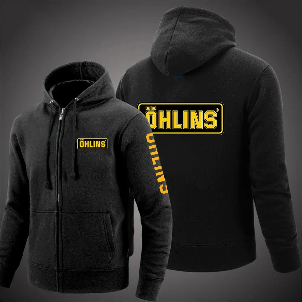 2025 männer Neue Ohlins Suspension Gedruckt Mantel Einfarbig Zipper Mit Kapuze Langarm Jacke Casual Sport Mode Hoodie