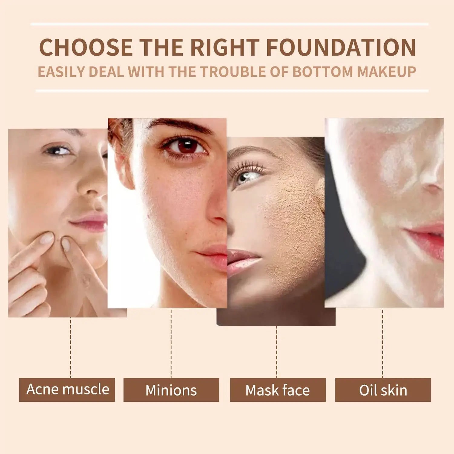 Mushroom Head Air Cushion BB Cream, Moisturizing Concealer Lasting Nude CC Liquid Foundation Even Skin Tone Makeup Base Primer