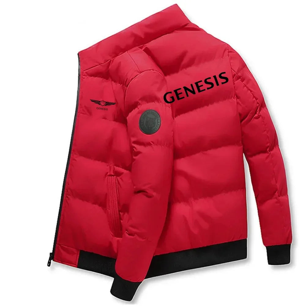 GENESIS Modische Freizeitjacke für Herren im Winter, Genesis-Baumwolljacke 2025, lässige, warme, mit Baumwolle gefütterte Jacke mit Stehkragen