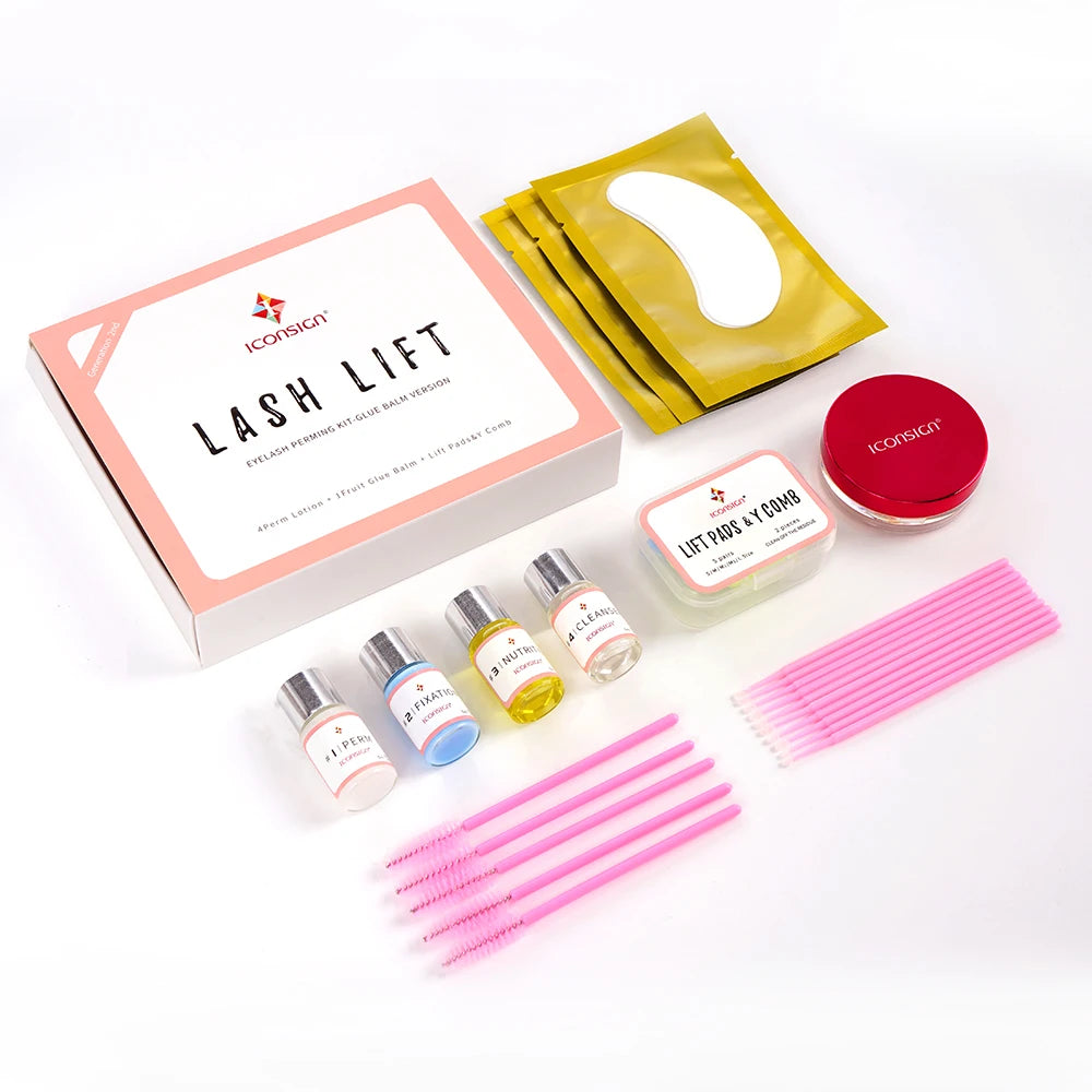 ICONSIGN Kleberbalsam Lash Lift Kit Wimperndauerwelle Kit Curling Augen Wimpern Lifting für 30 bis 45 Tage Make-up-Tools Geschenk für Freunde