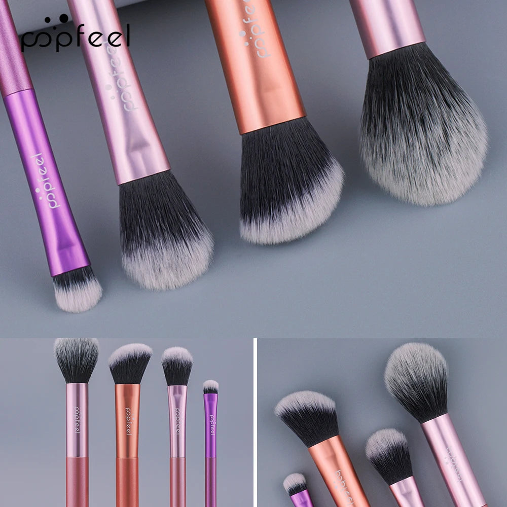 POPFEEL Gesichts-Make-up Mini Kit Foundation Primer Powder Foundation Make-up-Pinsel