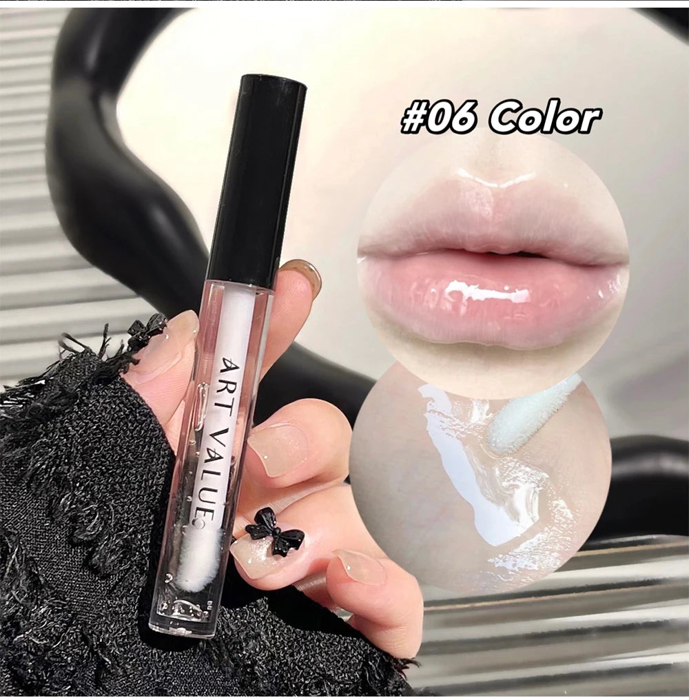 Rosa Liebesbrief Lippenschlamm Spiegelglasur Halskette Set Lippen Make-up Set mit mattem weichem Nebel und weißem Frauen Make-up Kosmetik Geschenke