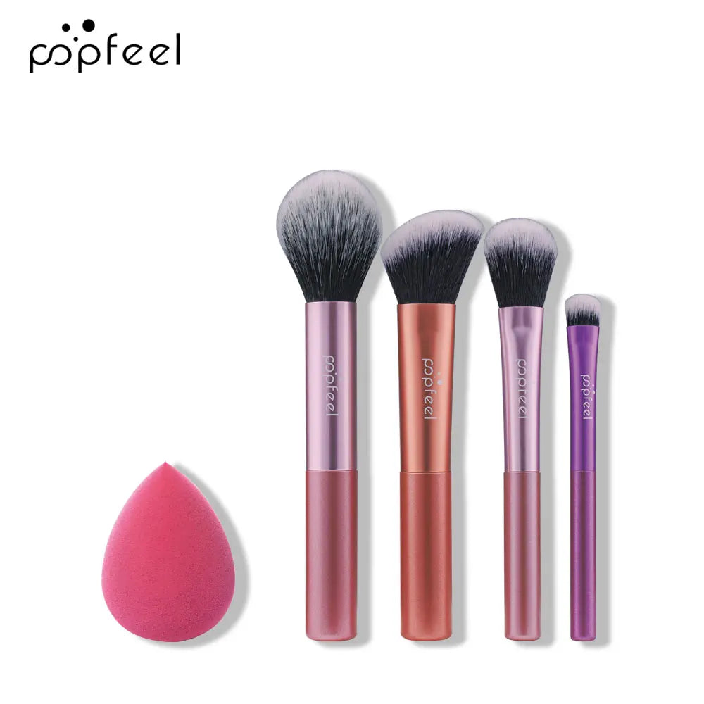 POPFEEL Gesichts-Make-up Mini Kit Foundation Primer Powder Foundation Make-up-Pinsel