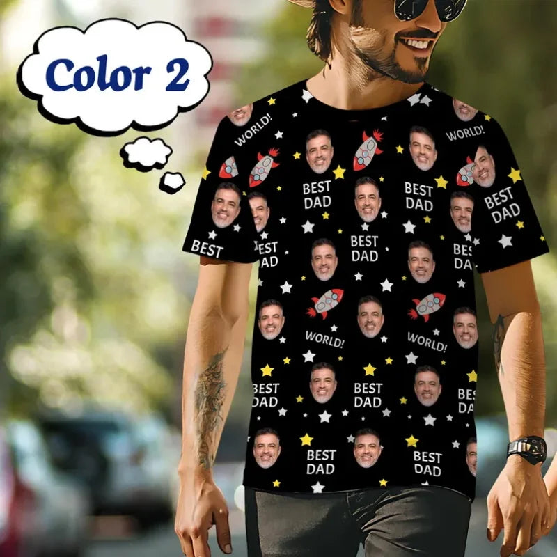 Benutzerdefinierte Gesicht T-shirts Für Männer Voller Druck Personalisierte Diy Gesicht Foto T-shirt Benutzerdefinierte Bild Kurzarm Rundhals T-shirt