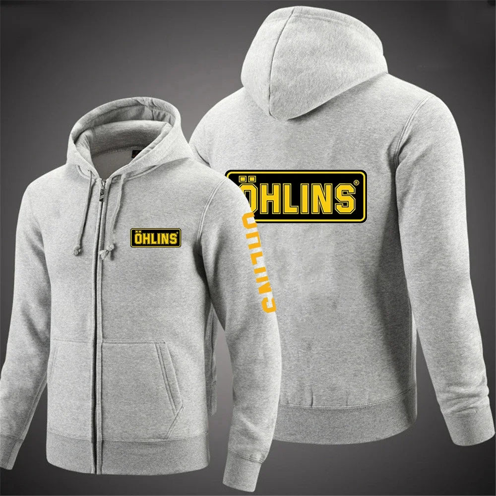 2025 männer Neue Ohlins Suspension Gedruckt Mantel Einfarbig Zipper Mit Kapuze Langarm Jacke Casual Sport Mode Hoodie