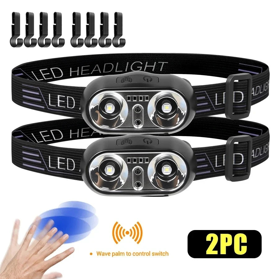 Induktion LED Scheinwerfer Mini USB Lade Scheinwerfer Camping Taschenlampe Led Kopf-Montiert Starke Licht Angeln Tragbare Taschenlampe Lampe