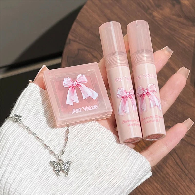 Art Value Butterfly Dance Color Box Four Lip Glaze Blush Set Halskette Lip Mud Blush Set