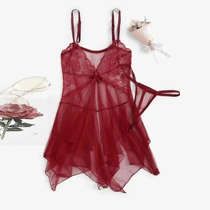 Sexy Dessous für feine Frauen, Damen-Spitze, Fluoroskopie, Schönheit, Tüll, elegante Reverie, sexy Dessous, Fantasy-Tüll, Intim-Set