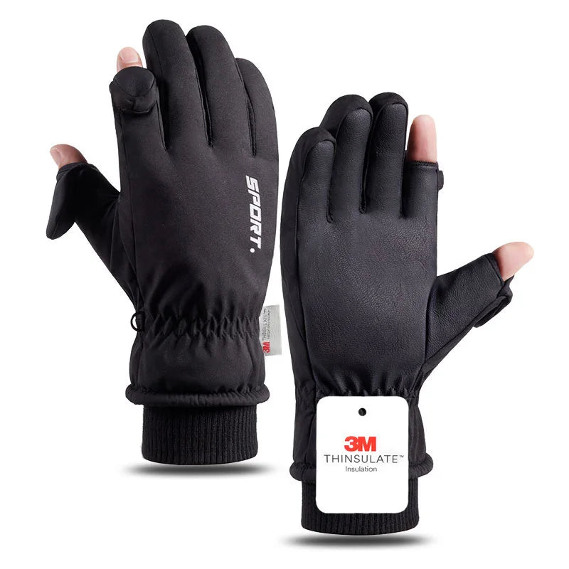 GTUBIKE Winter warme Handschuhe für Outdoor-Radfahren, Skifahren, verdickter, kältebeständiger Handschuh, wasserdichter Touchscreen, Campingausrüstung