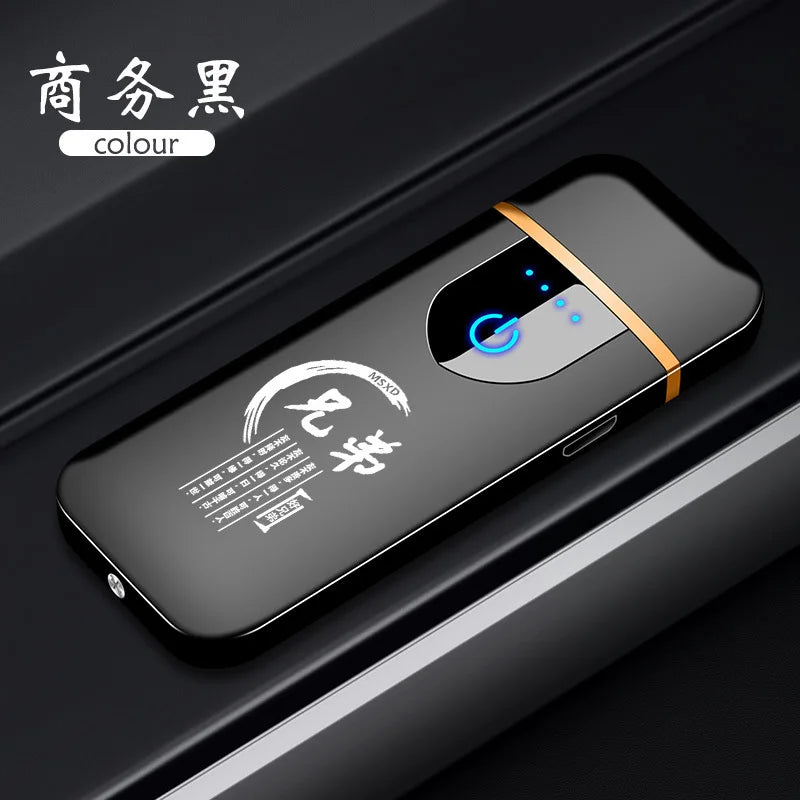 Berührungsempfindliches USB-Lade-Wolframdraht-Feuerzeug für den Außenbereich, winddicht, elektrisch, flammenlos, Spule, Zigarettenanzünder als Geschenk für Männer