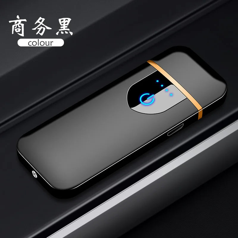 Berührungsempfindliches USB-Lade-Wolframdraht-Feuerzeug für den Außenbereich, winddicht, elektrisch, flammenlos, Spule, Zigarettenanzünder als Geschenk für Männer