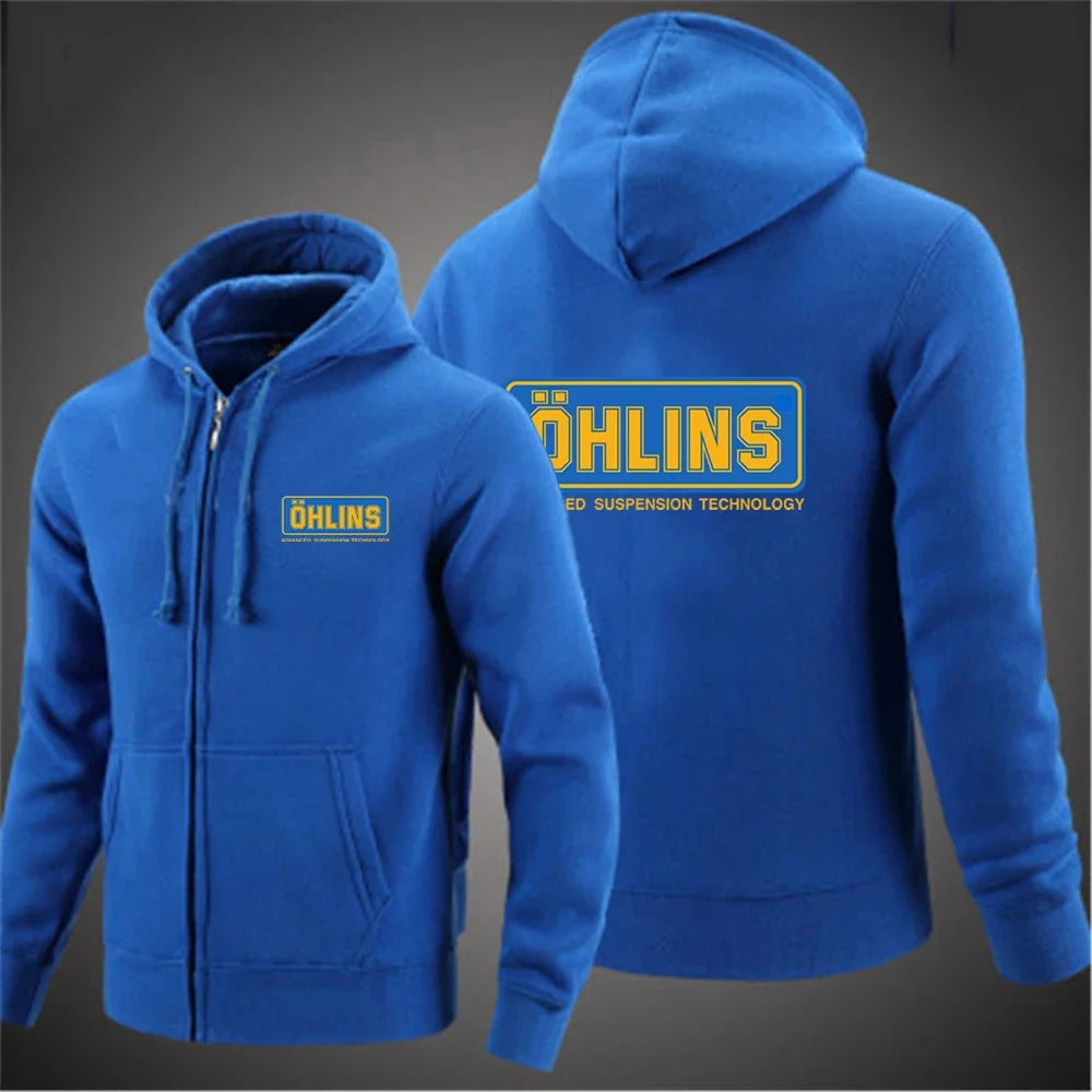 2025 männer Neue Ohlins Suspension Gedruckt Mantel Einfarbig Zipper Mit Kapuze Langarm Jacke Casual Sport Mode Hoodie