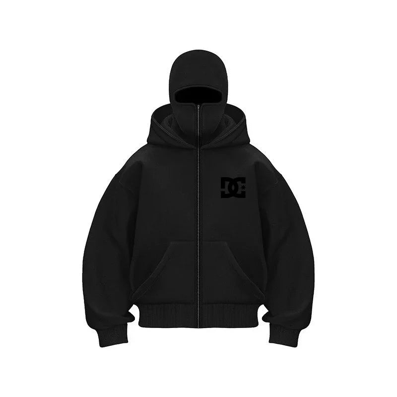 „2025 Herren-Designerbekleidung: Kapuzenpullover mit doppeltem Reißverschluss, maskiertes Hip-Hop-Sweatshirt für Herbst und Winter, Fitness- und Freizeit-Hoodie.