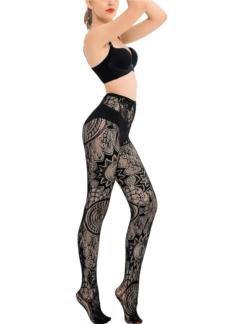 2024 neue Mode Mädchen Netzstrümpfe sexy Tattoo Spitzenstrümpfe Jacquard Spitze hohle Strumpfhosen