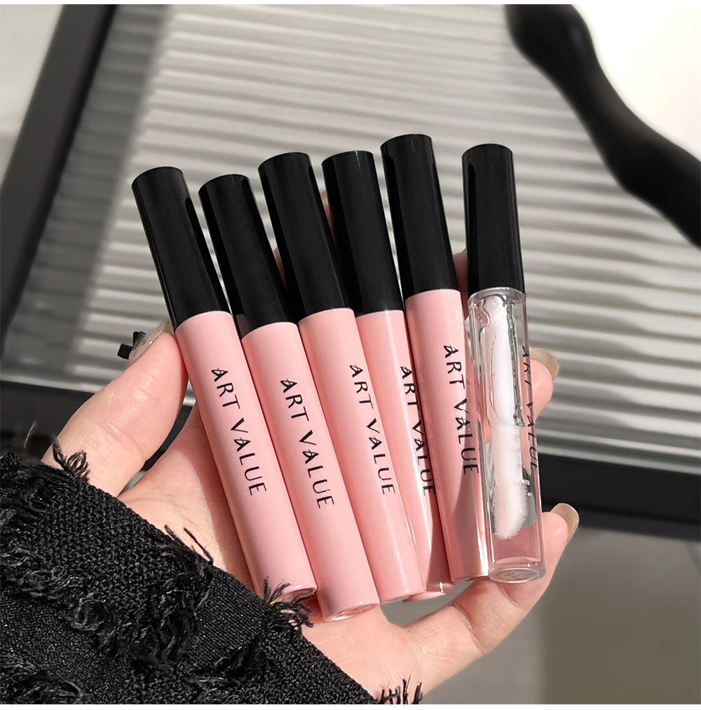 Rosa Liebesbrief Lippenschlamm Spiegelglasur Halskette Set Lippen Make-up Set mit mattem weichem Nebel und weißem Frauen Make-up Kosmetik Geschenke