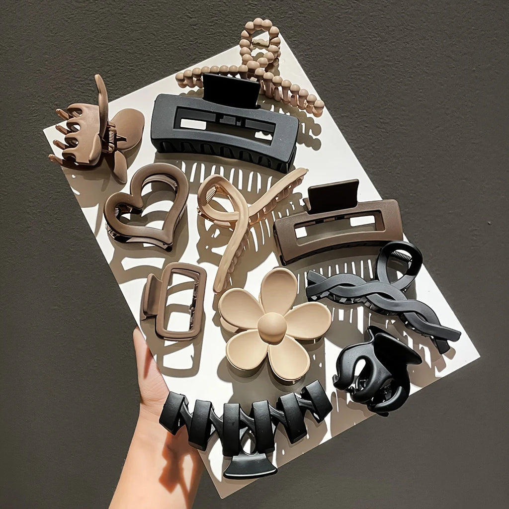 11-teiliges High-End-Clip-Set für Damen, mattiertes Clip-Set für den Hinterkopf, Hai-Clip, Kopfbedeckung