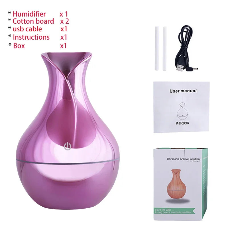 200 ml USB Aroma Ätherisches Öl Diffusor Ultraschall Mini Luftbefeuchter Luftreiniger 7 Farbwechsel LED Nachtlicht für Office Home