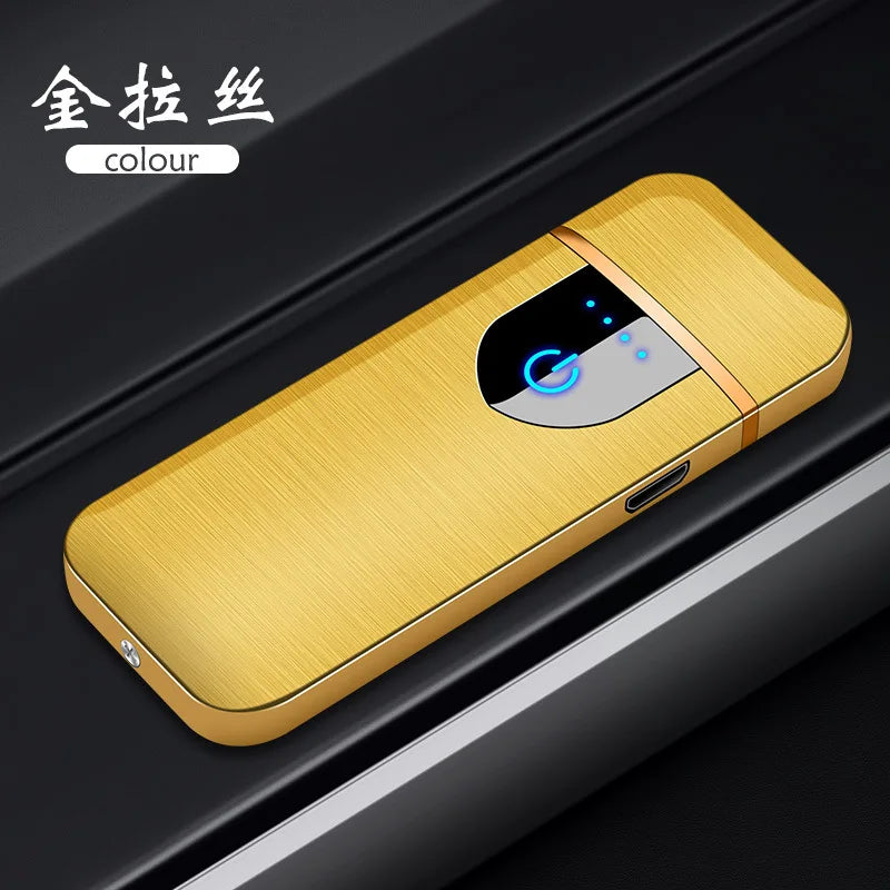 Berührungsempfindliches USB-Lade-Wolframdraht-Feuerzeug für den Außenbereich, winddicht, elektrisch, flammenlos, Spule, Zigarettenanzünder als Geschenk für Männer