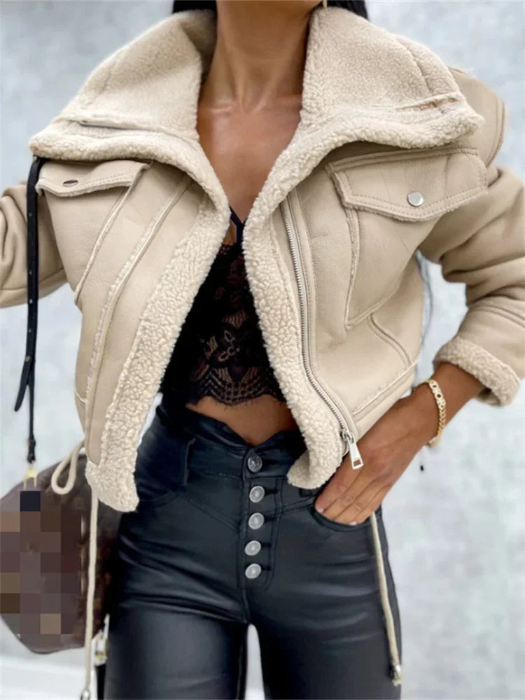 2025 mode Frauen Jacken Herbst Winter Mäntel Gothic Grunge Lange Sleeve Zipper Crop Tops Oberbekleidung Weibliche Windjacke Harajuku